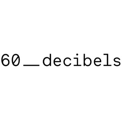 Text displaying "60_decibels" in a simple, clear font.