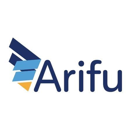 Arifu logo featuring blue and yellow stylized wings next to the brand name Arifu.