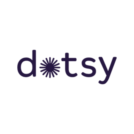 The Dotsy logo, featuring the word 'dotsy' in purple with a stylized asterisk replacing the 'o'.