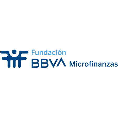 The blue logo of Fundación BBVA Microfinanzas, featuring a stylized human figure icon.
