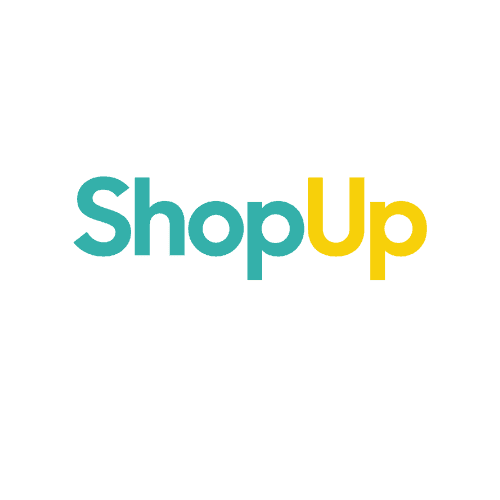 The ShopUp logo features the word 'Shop' in teal and 'Up' in yellow.