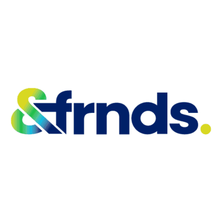 The & frnds. logo features a colorful gradient ampersand and dark blue text.