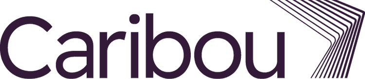 The Caribou logo in dark purple, featuring a stylized 'u' that forms a geometric pattern.